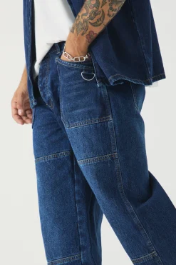 Relaxed Rigid Carabiner Jeans | BoohooMAN UK