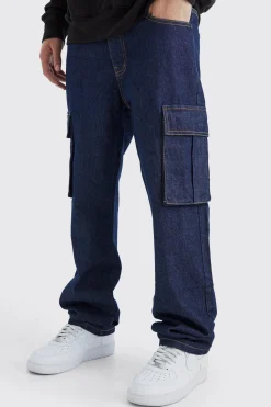 Relaxed Rigid Cargo Jeans | BoohooMAN UK