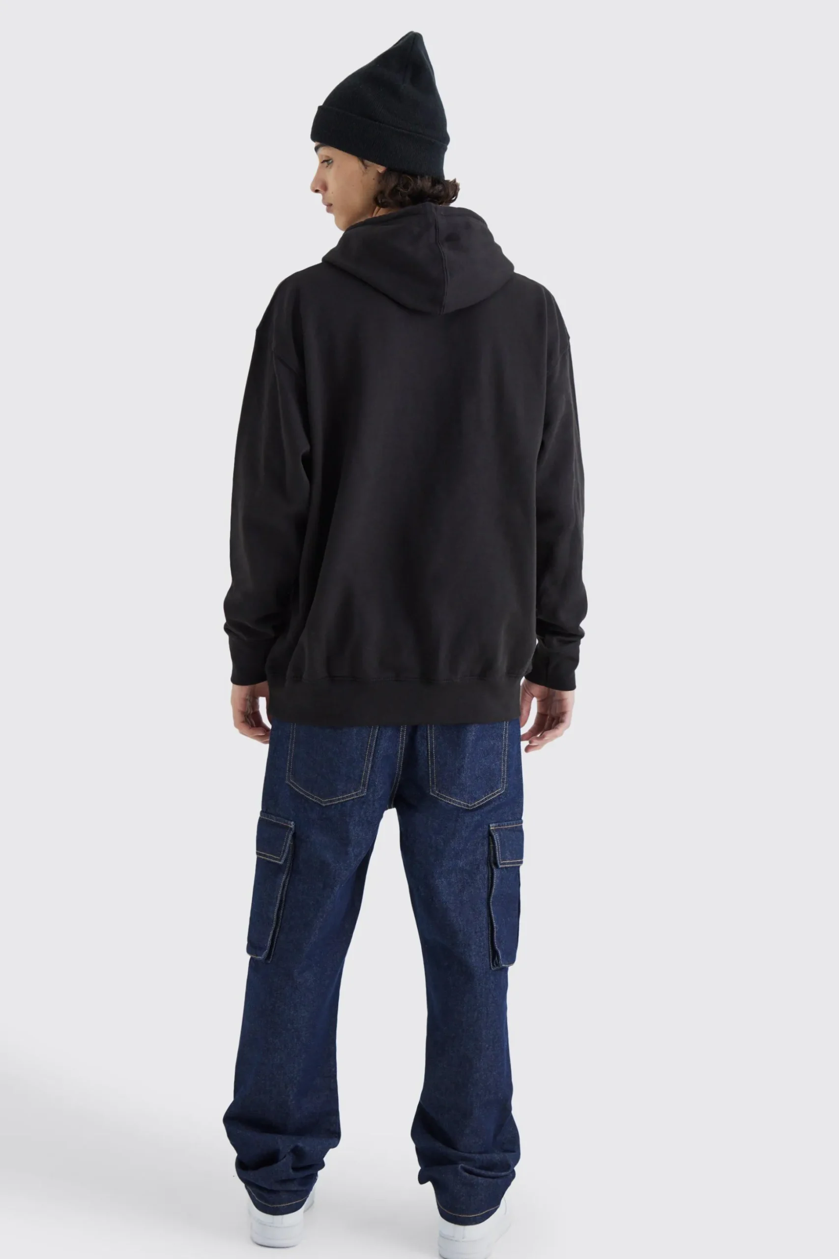 Relaxed Rigid Cargo Jeans | BoohooMAN UK