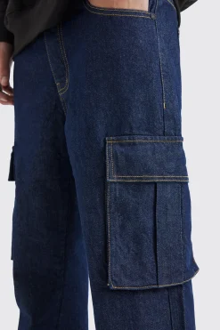 Relaxed Rigid Cargo Jeans | BoohooMAN UK
