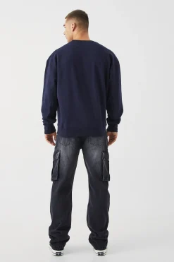 Relaxed Rigid Cargo Jeans | BoohooMAN UK