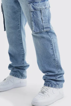 Relaxed Rigid Cargo Jeans | BoohooMAN UK