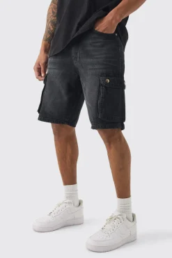 Relaxed Rigid Cargo Shorts | BoohooMAN UK