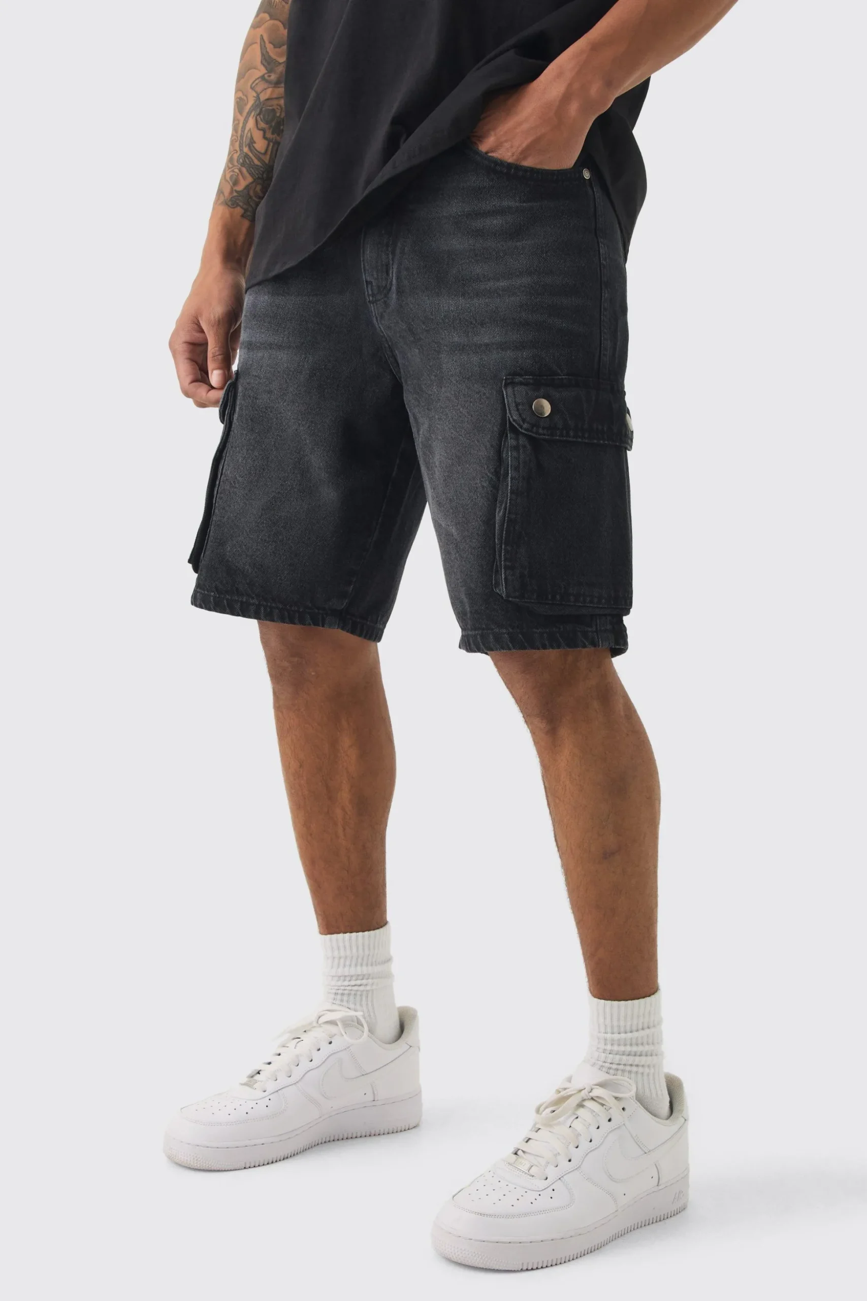 Relaxed Rigid Cargo Shorts | BoohooMAN UK