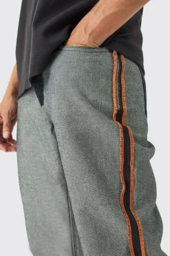Relaxed Rigid Contrast Washed Jeans In Washed Black | BoohooMAN UK