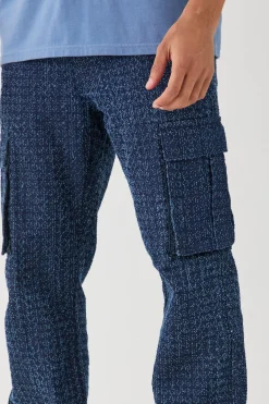 Relaxed Rigid Distressed Cargo Jean | BoohooMAN UK