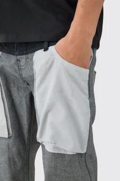 Relaxed Rigid Double Waistband Reverse Cut & Sew Denim Jean | BoohooMAN UK