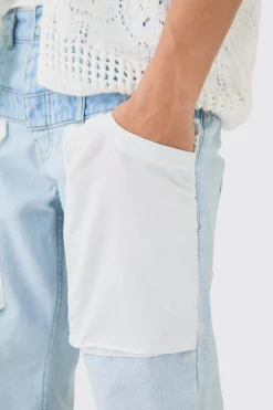 Relaxed Rigid Double Waistband Reverse Cut & Sew Denim Jean | BoohooMAN UK