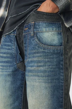 Relaxed Rigid Double Waistband Denim Jeans | BoohooMAN UK