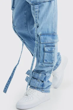 Relaxed Rigid Elastic Waist Cargo Jeans | BoohooMAN UK