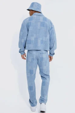 Relaxed Rigid Fabric Interest Jeans | BoohooMAN UK