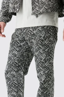 Relaxed Rigid Fabric Interest Jeans | BoohooMAN UK