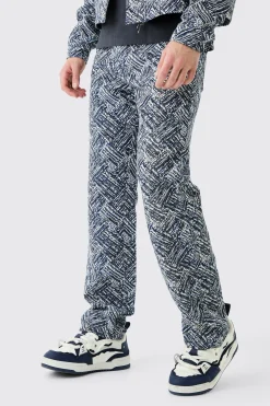 Relaxed Rigid Fabric Interest Jeans | BoohooMAN UK