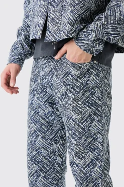 Relaxed Rigid Fabric Interest Jeans | BoohooMAN UK
