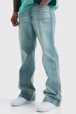 Relaxed Rigid Flare Jean | BoohooMAN UK