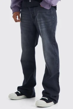 Relaxed Rigid Flare Jean | BoohooMAN UK