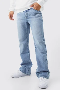 Relaxed Rigid Flare Jean | BoohooMAN UK