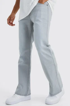 Relaxed Rigid Flare Jean | BoohooMAN UK