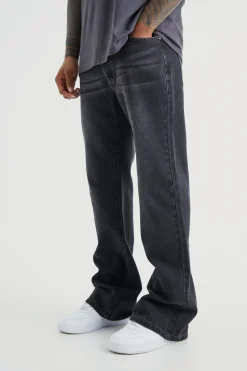 Relaxed Rigid Flare Jean | BoohooMAN UK