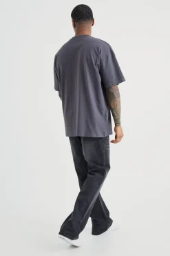 Relaxed Rigid Flare Jean | BoohooMAN UK
