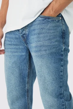 Relaxed Rigid Flare Jean In Vintage Blue | BoohooMAN UK