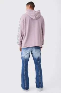 Relaxed Rigid Flare Multi Zip Gusset Jeans In Light Blue | BoohooMAN UK