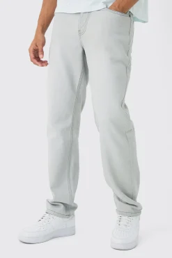 Relaxed Rigid Jean In Ice Grey | BoohooMAN UK