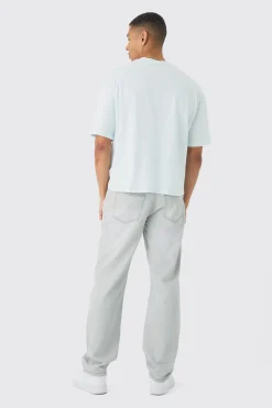 Relaxed Rigid Jean In Ice Grey | BoohooMAN UK