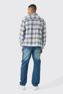 Relaxed Rigid Jean In Vintage Blue | BoohooMAN UK