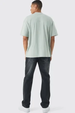 Relaxed Rigid Jean In Washed Black | BoohooMAN UK