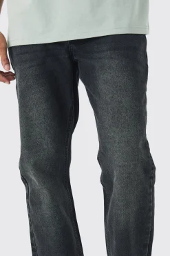 Relaxed Rigid Jean In Washed Black | BoohooMAN UK