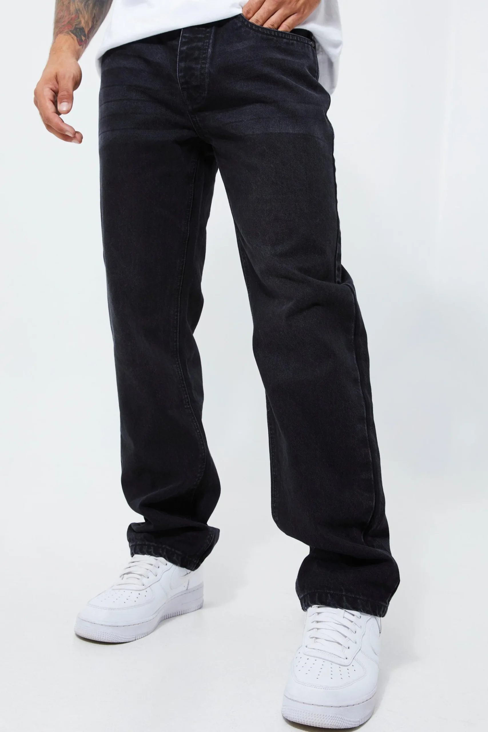 Relaxed Rigid Jeans | BoohooMAN UK