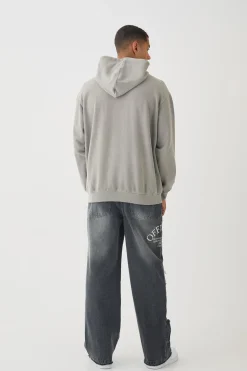 Relaxed Rigid Official Print Ripped Jeans | BoohooMAN UK