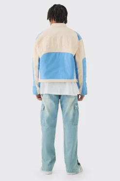 Relaxed Rigid Popper Hem Cargo Jeans | BoohooMAN UK