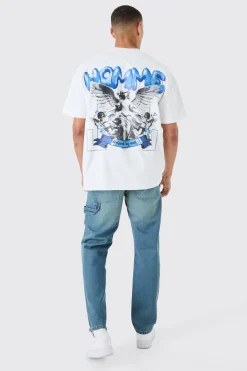 Relaxed Rigid Ripped Knee Carpenter Jeans In Light Blue | BoohooMAN UK