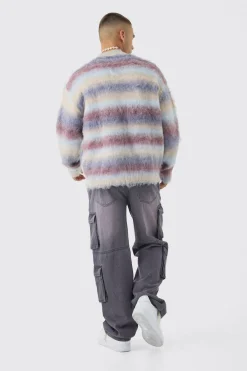 Relaxed Rigid Tinted Multi Cargo Denim Jeans | BoohooMAN UK