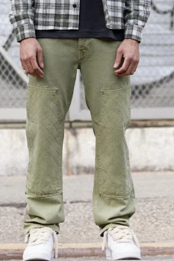Relaxed Rigid Top Stitch Detail Overdyed Carpenter Jean | BoohooMAN UK