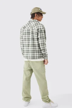 Relaxed Rigid Top Stitch Detail Overdyed Carpenter Jean | BoohooMAN UK