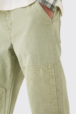 Relaxed Rigid Top Stitch Detail Overdyed Carpenter Jean | BoohooMAN UK
