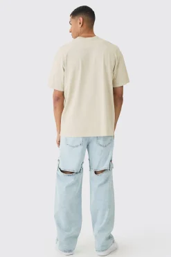 Relaxed Rigid Western Detachable Leg Jeans | BoohooMAN UK