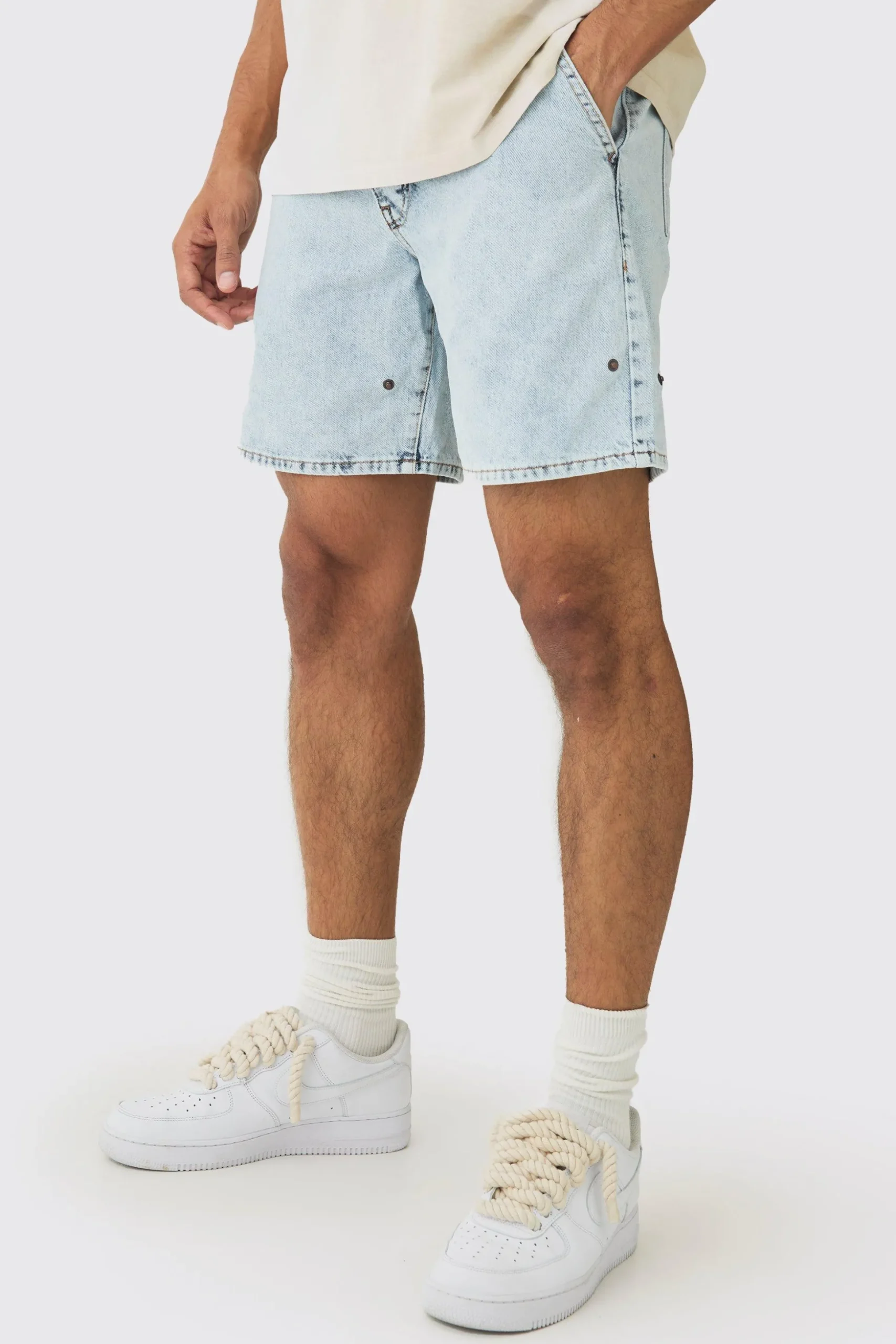Relaxed Rigid Western Detachable Leg Jeans | BoohooMAN UK