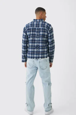 Relaxed Rigid Zip Detail Acid Washed Jeans | BoohooMAN UK
