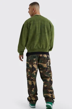 Relaxed Ripstop Gusset Camo Cargo Trouser | BoohooMAN UK