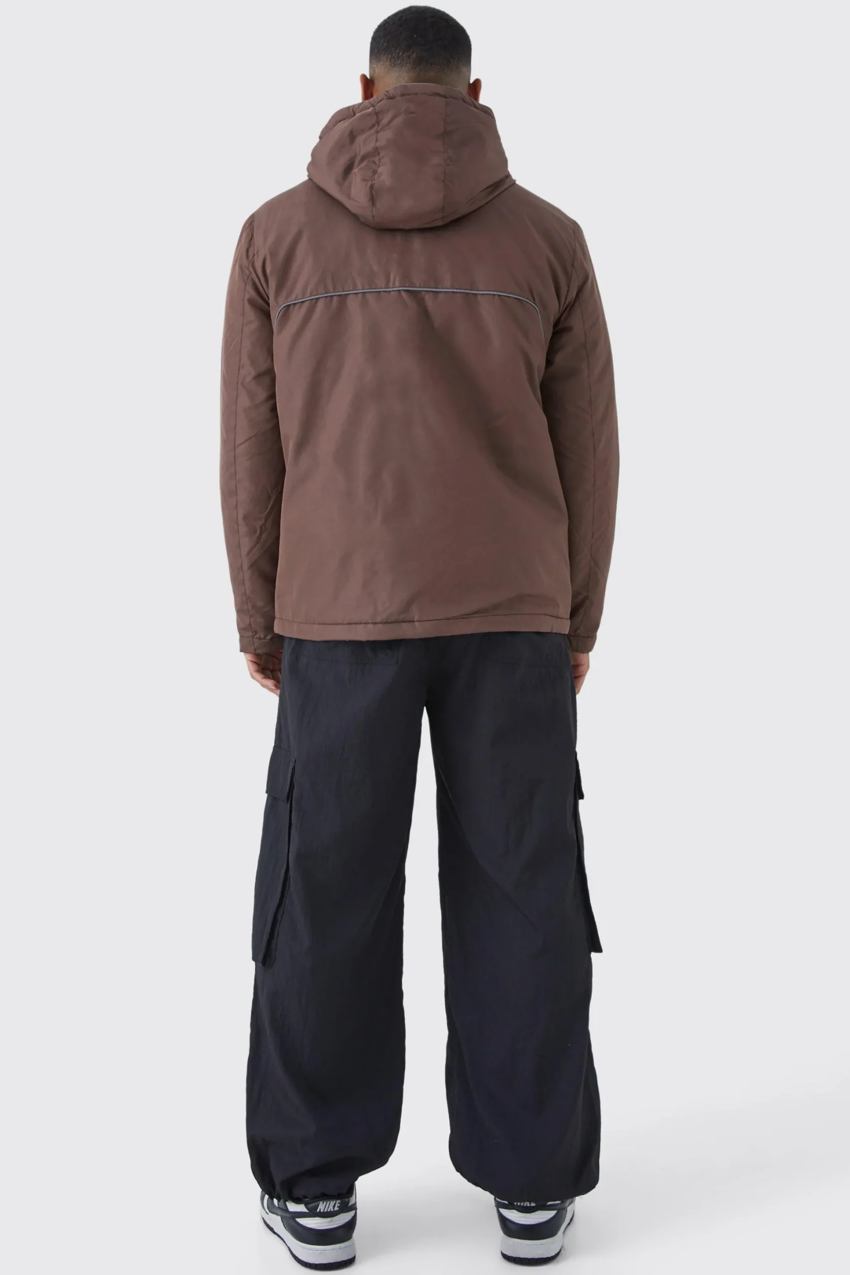 Relaxed Ripstop Jacket With Reflective | BoohooMAN UK