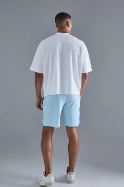 Relaxed Scuba Short With Poppers | BoohooMAN UK
