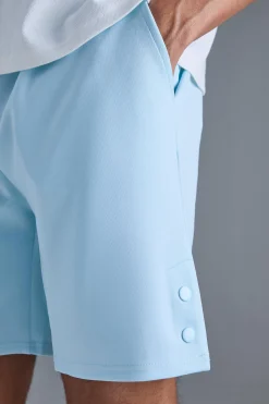 Relaxed Scuba Short With Poppers | BoohooMAN UK