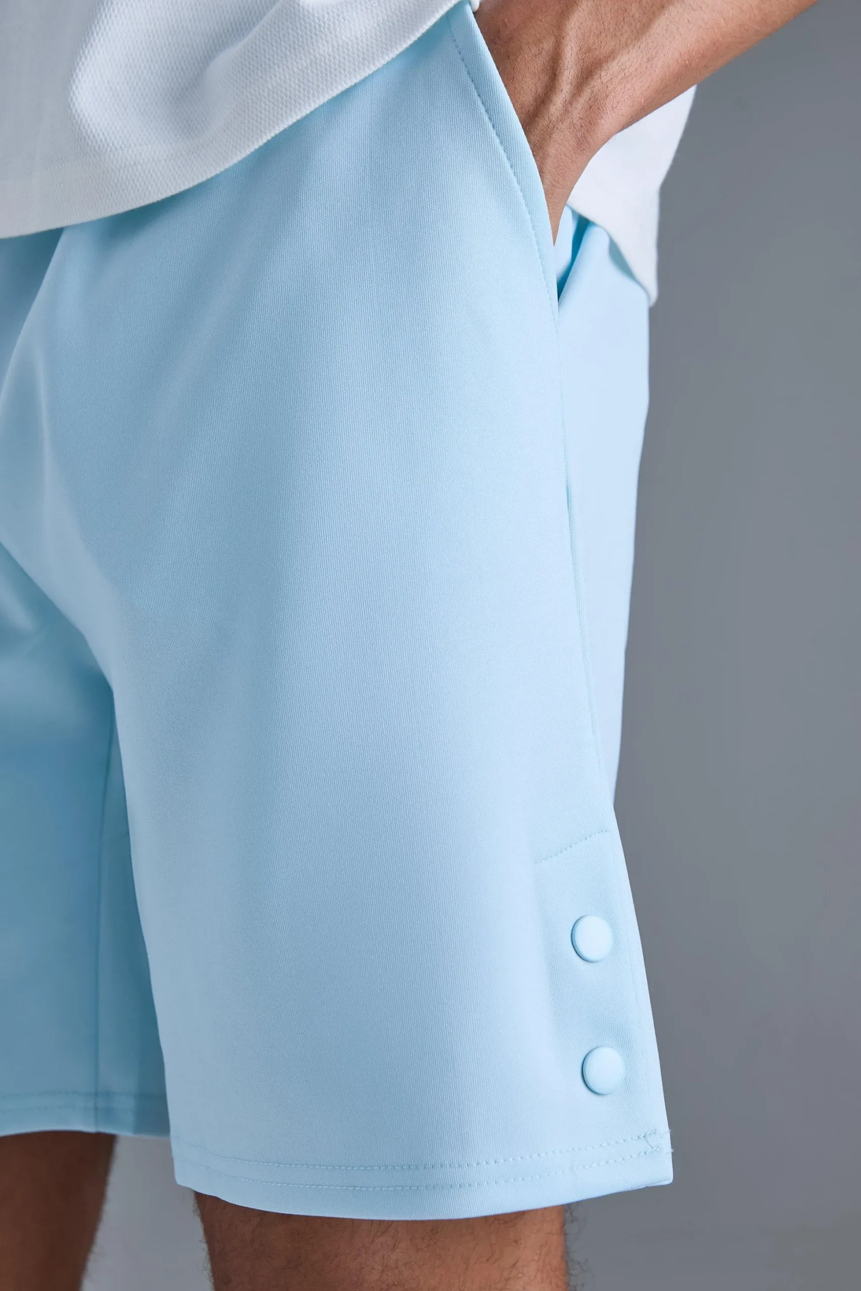 Relaxed Scuba Short With Poppers | BoohooMAN UK