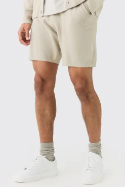 Relaxed Short Length Knitted Short | BoohooMAN UK
