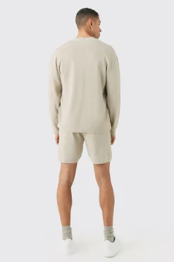 Relaxed Short Length Knitted Short | BoohooMAN UK
