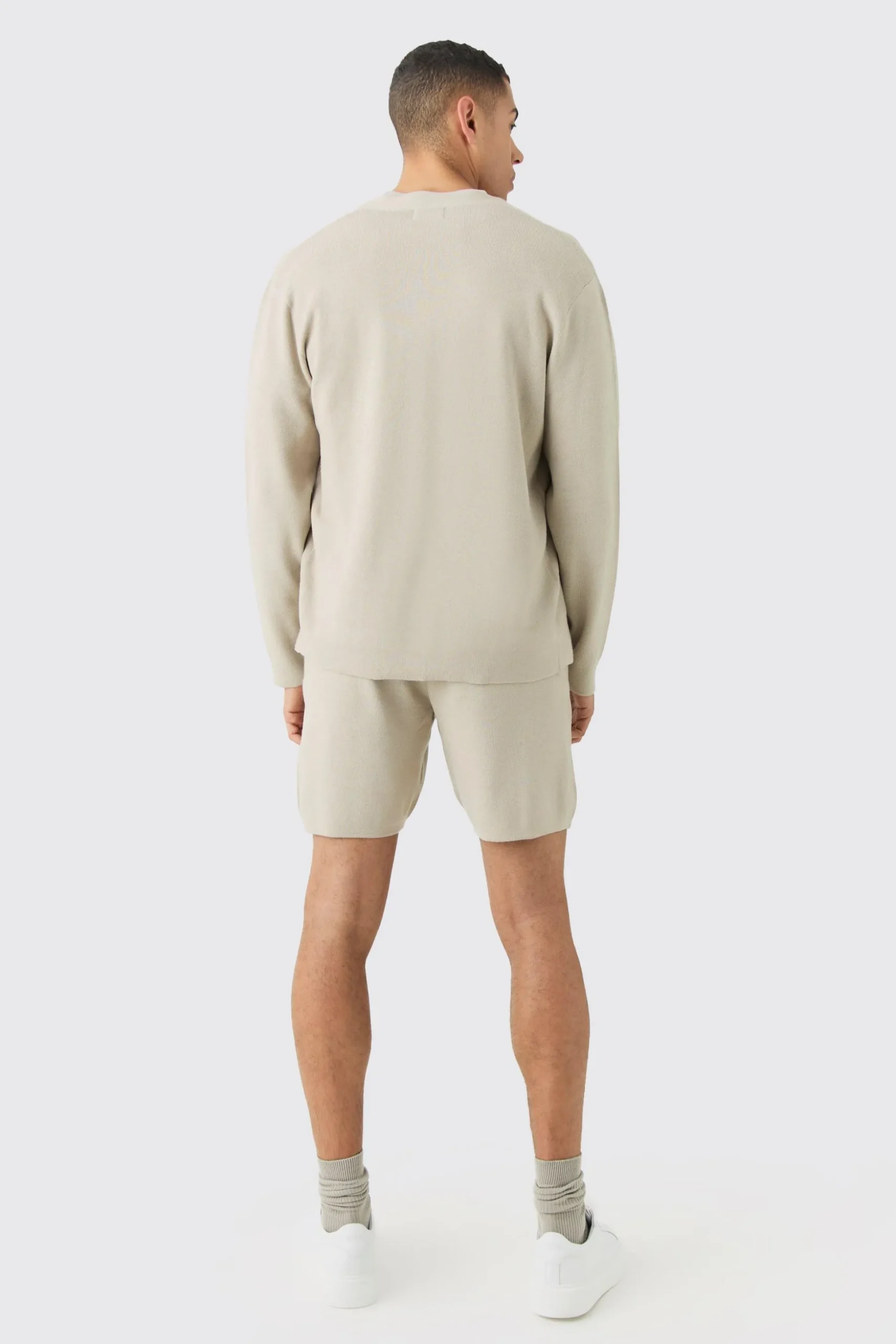 Relaxed Short Length Knitted Short | BoohooMAN UK